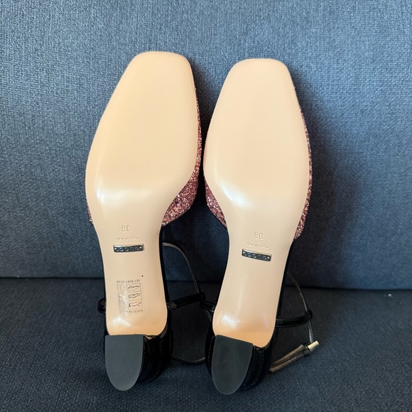 New Gucci SLINGBACK PUMP WITH DOUBLE G size 38, US 8 pink sparkling - Picture 8 of 15